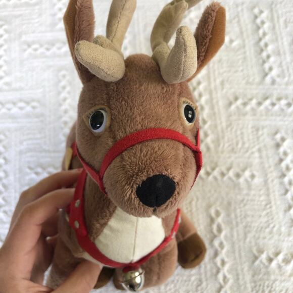 Hallmark Polar Express Reindeer Plush 13.5" Bell Harness Christmas Décor - Picture 4 of 13